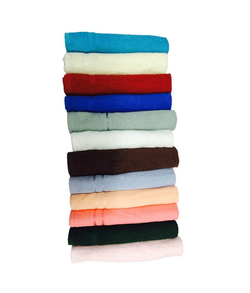 Bombay Dyeing Set of 12 Cotton Hand Towel Multi Color Buy Bombay
