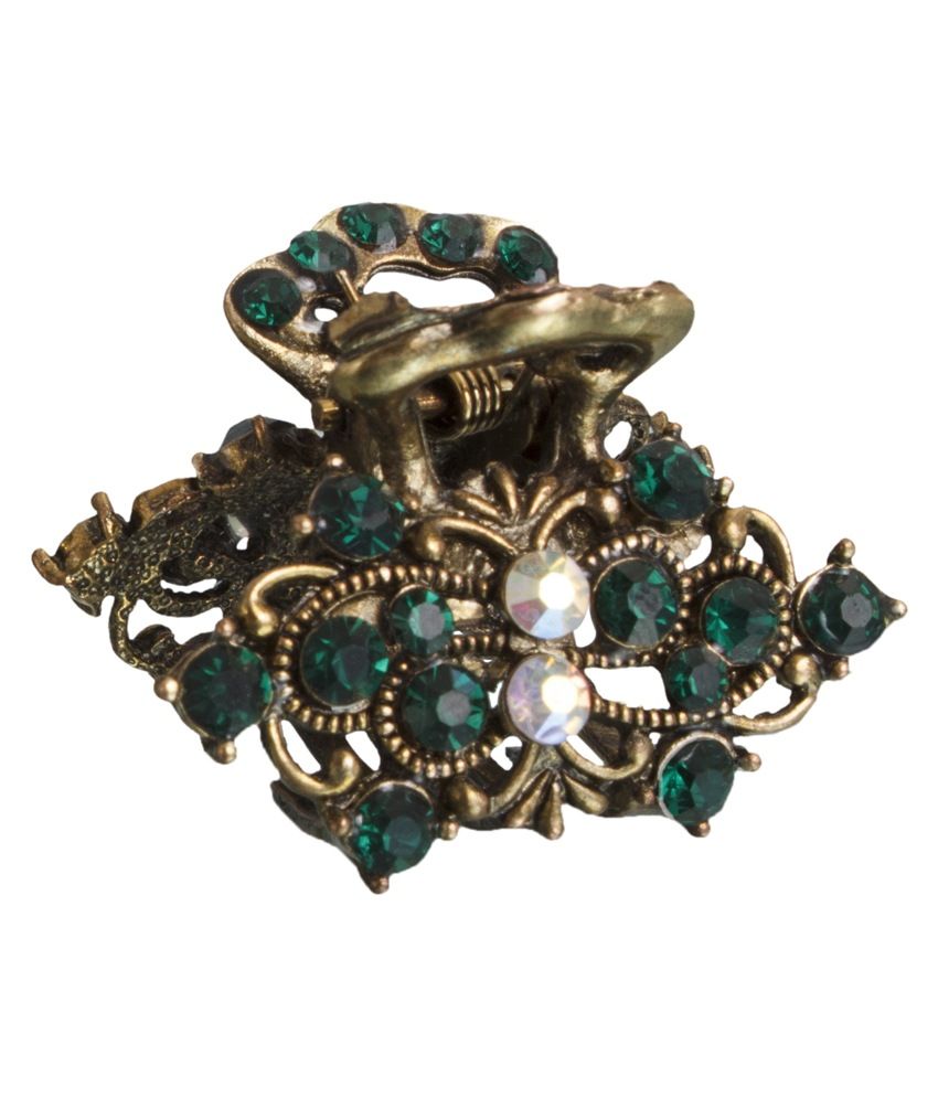 Jac Trendy Stone Metal Hair Clutch For Women (set Of 3) Buy Online at