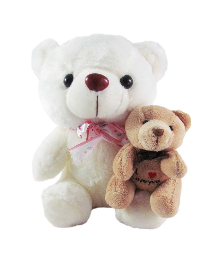     			Tickles White Brother in Lap Teddy Stuffed Soft Plush Toy Love Girl 18 cm
