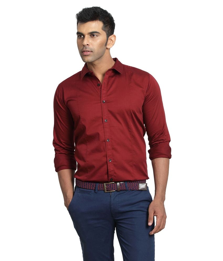 Basics Life Red Casuals Shirt - Buy Basics Life Red Casuals Shirt ...