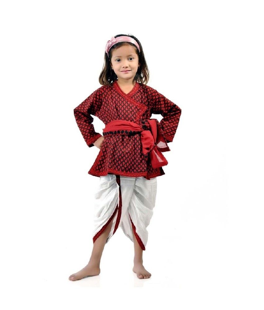 Little India Ethnic Jaipuri Design Cotton Girls Dhoti Angrakha - Buy ...