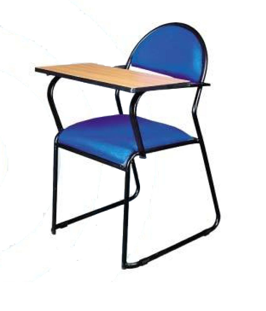 rekha blue colour classroom chair with writing pad  buy