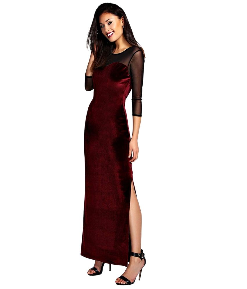 maroon maxi dress online india