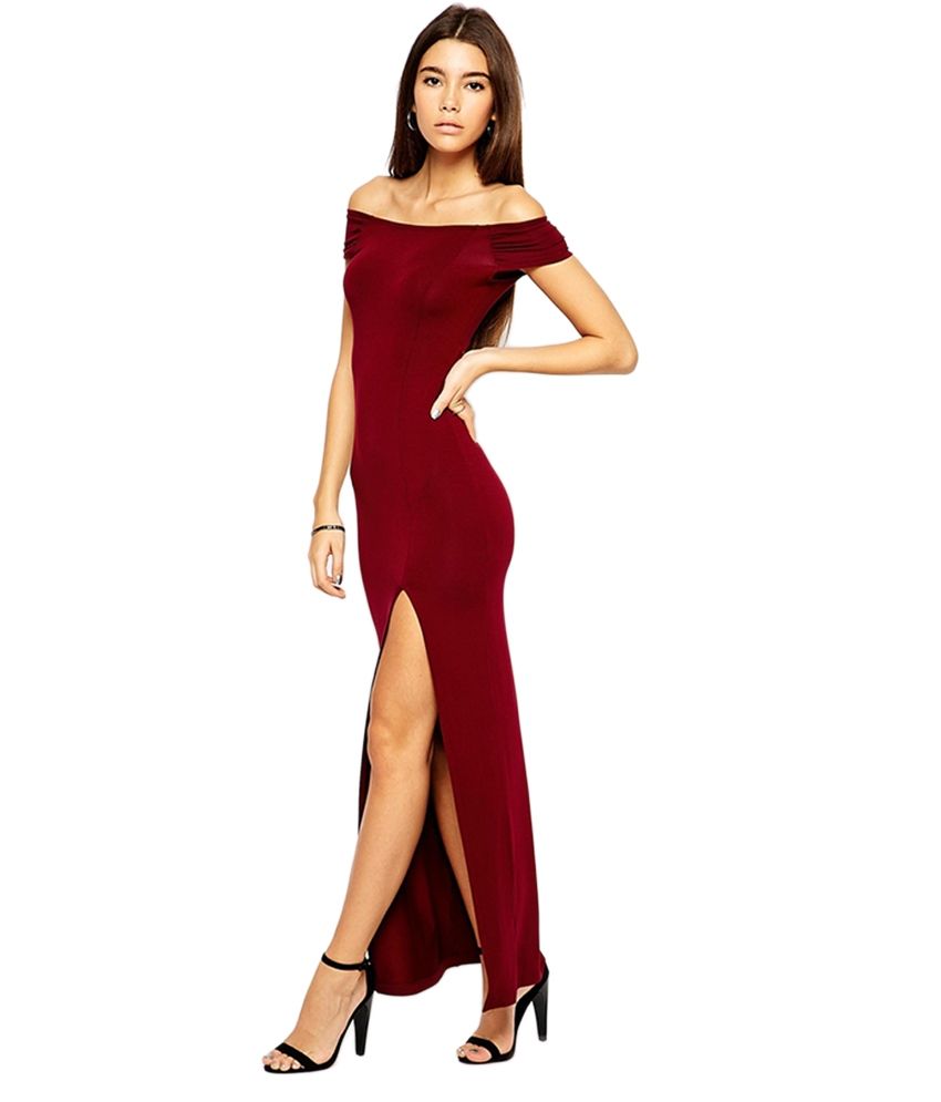 bardot bodycon maxi dress