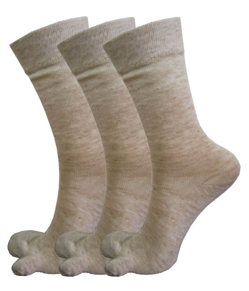     			RC. ROYAL CLASS - Beige Woollen Women's Thumb Socks ( Pack of 3 )