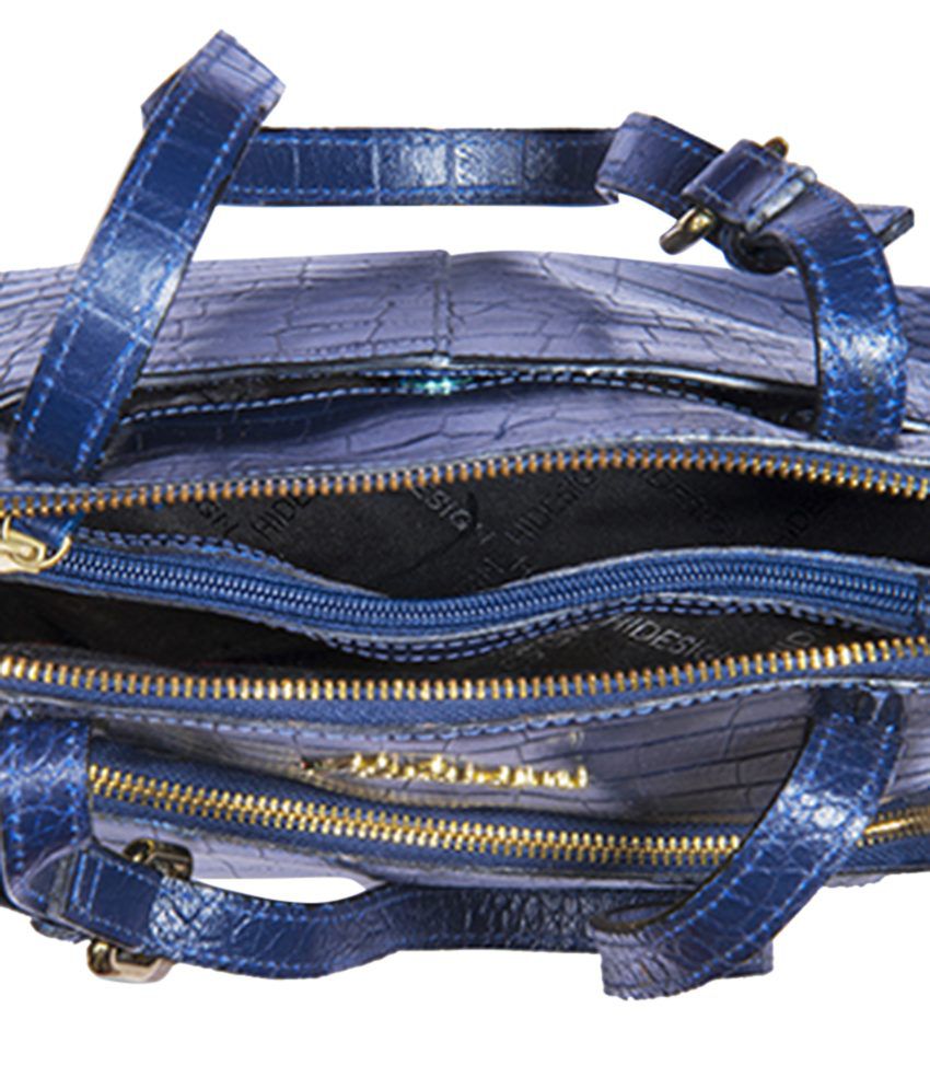 Hidesign 109 01 Blue Leather Shoulder Bag - Buy Hidesign 109 01 Blue Leather Shoulder Bag Online 
