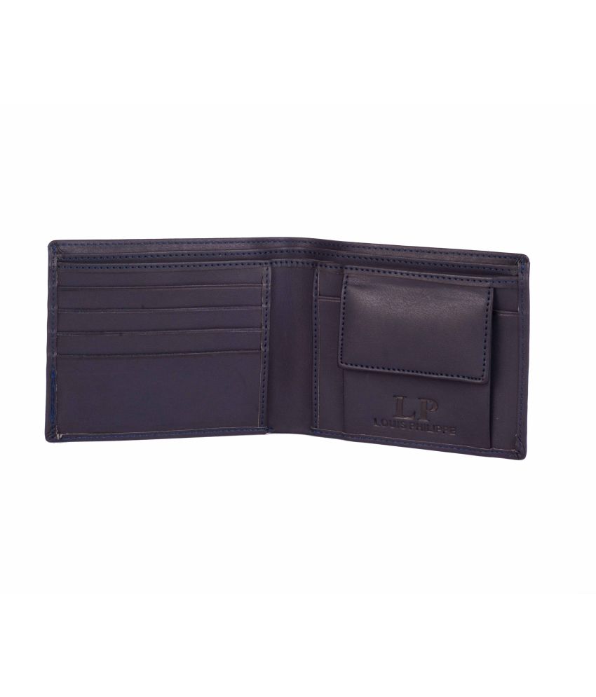 Louis Philippe Blue Leather Bi-fold Formal Wallet For Men: Buy Online at Low Price in India ...