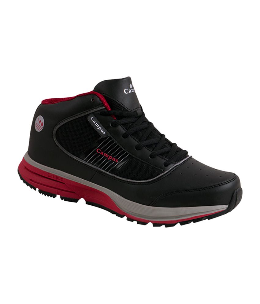 campus black sports shoes