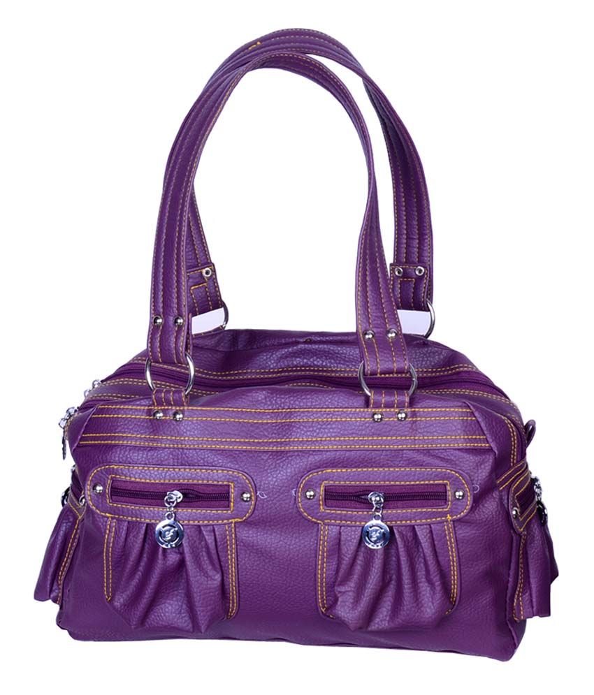 Hysty Purple Zip Closure Stylish Leather Handbag - Buy Hysty Purple Zip ...