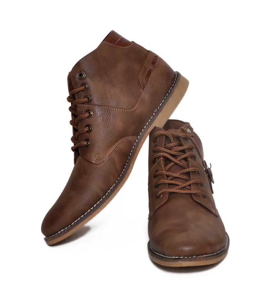 high ankle leather shoes for mens