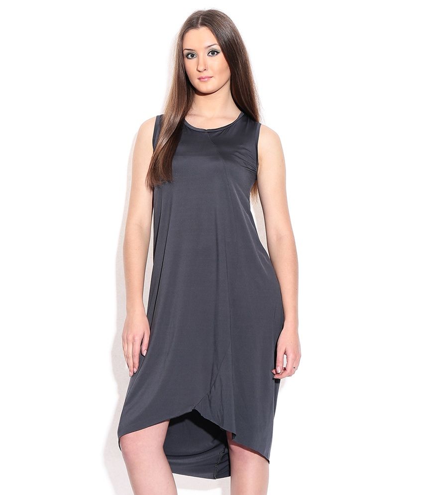 Chemistry Gray Polyester Dress - Buy Chemistry Gray Polyester Dress ...