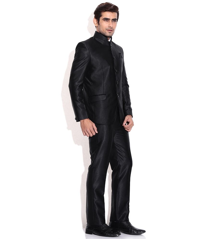 black colour coat pant La Colour scoot Black Suiting Fabric Party Designer Wear