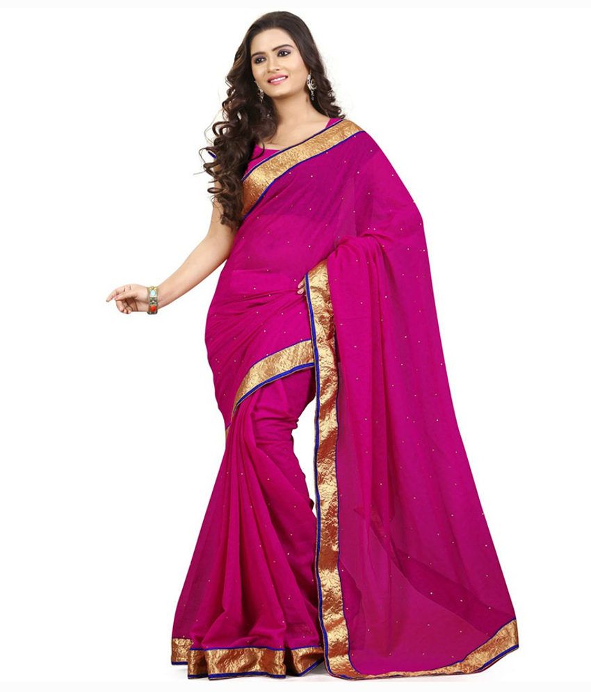 purple chiffon saree