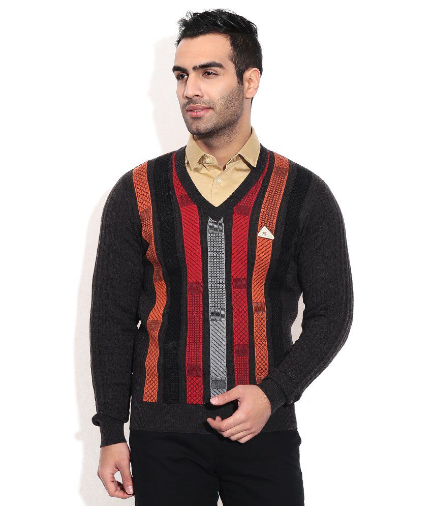 Monte Carlo Multi Pure Wool V-neck Sweater - Buy Monte Carlo Multi Pure ...