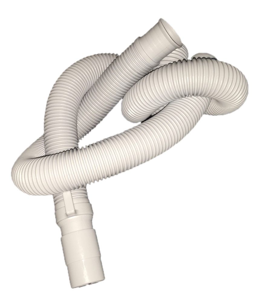 Washing Machine Flexible 49.6 Inch Water Drain Hose Pipe White (4.2