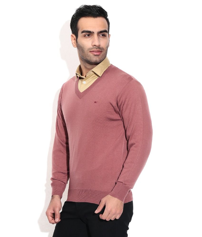 Monte Carlo Pink Pure Wool Vneck Sweater Buy Monte Carlo Pink Pure