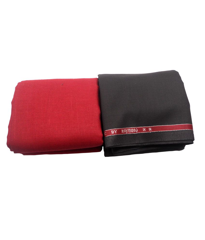 Raymond Premium Deep Brown Trouser And Cottonhub Red Shirt Fabric - Buy ...