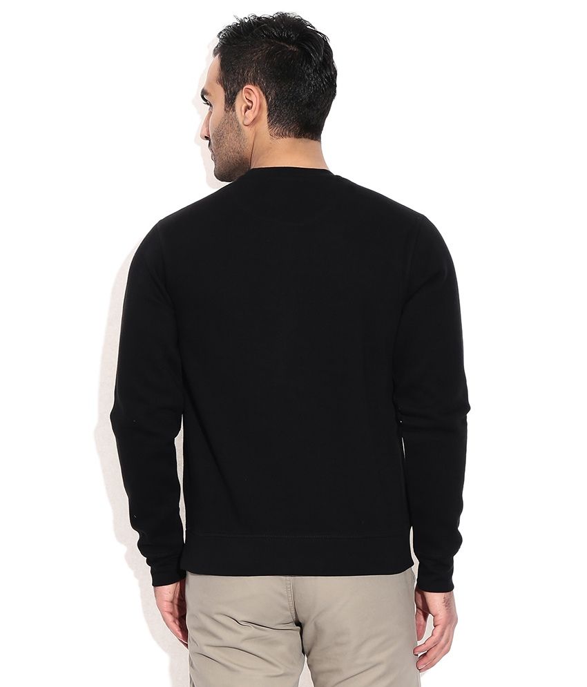 Indian Terrain Black Cotton Round Full Non Zipped Sweatshirt Buy