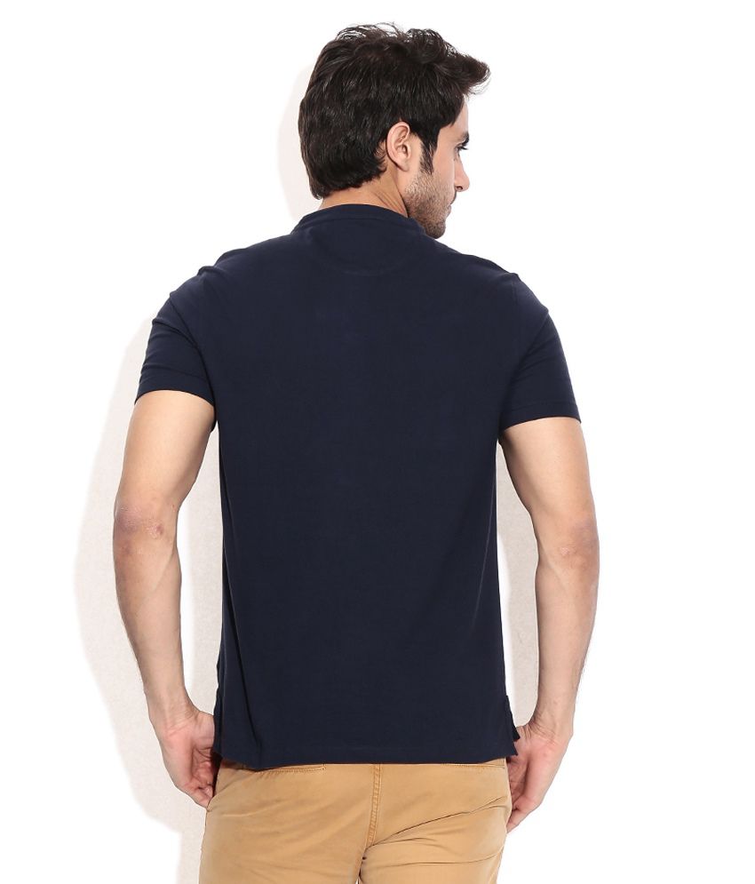 Indian Terrain Navy Cotton Round T-Shirt - Buy Indian Terrain Navy ...