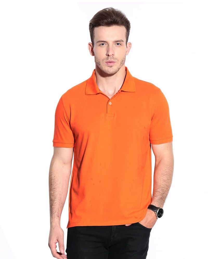 Haltung Black Jeans & Orange Polo T Shirt Combo - Buy Haltung Black ...