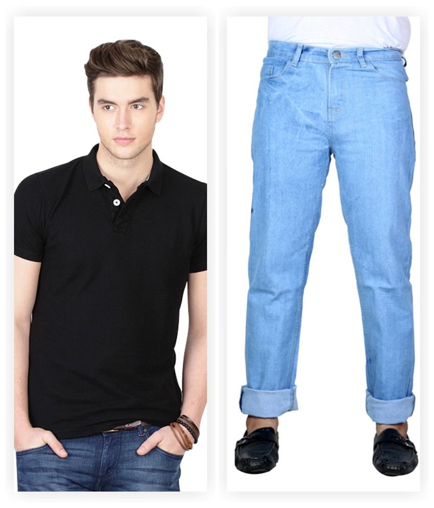 Jeans & Polo T-shirt Combo - Buy Haltung Jeans & Polo T-shirt Combo ...