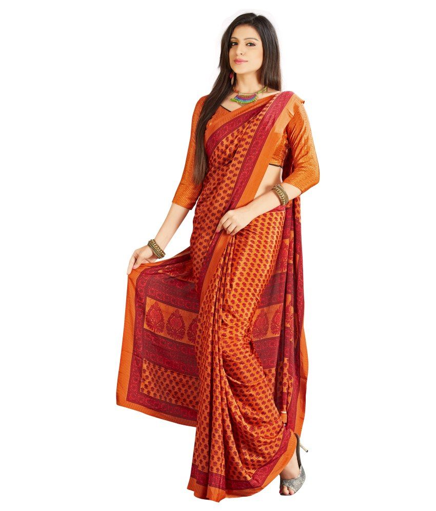 french crepe sarees