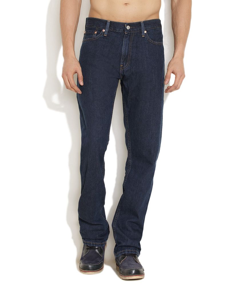 Levi's Dark Blue Essential Style Straight Fit Jeans - Buy Levi's Dark ...