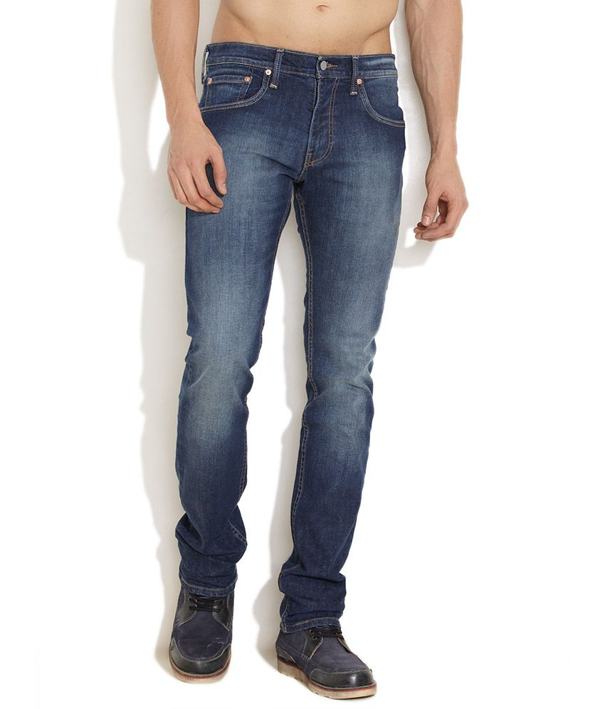 Levi's Dark Blue Flattering Skinny Straight Fit Jeans - Buy Levi's Dark ...