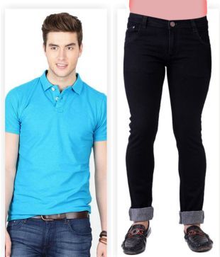 blue polo black jeans