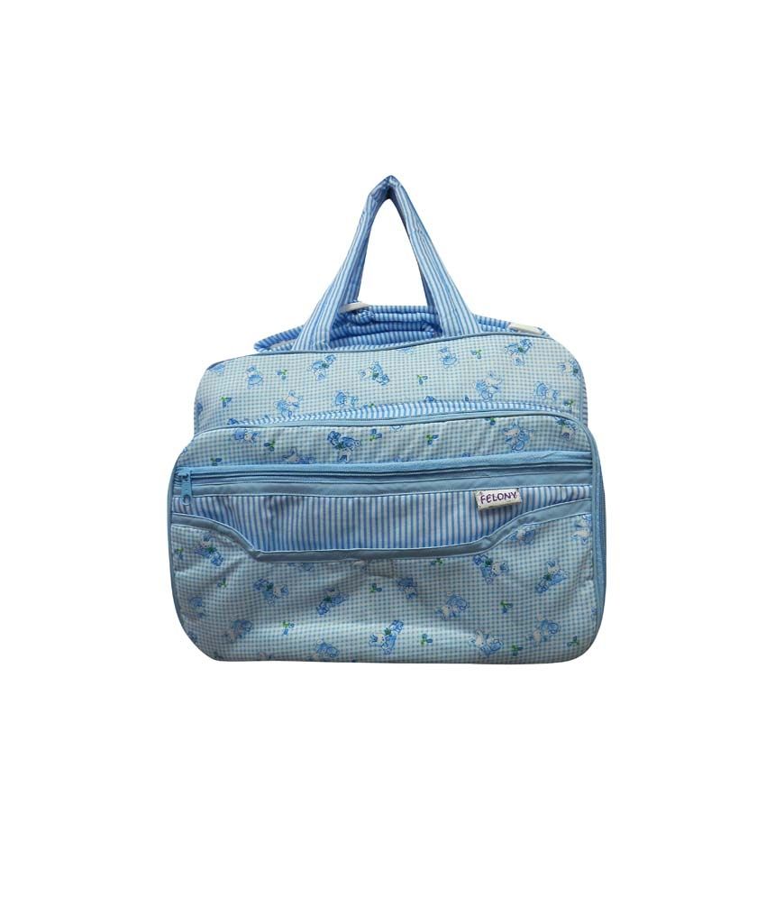 light blue diaper bag