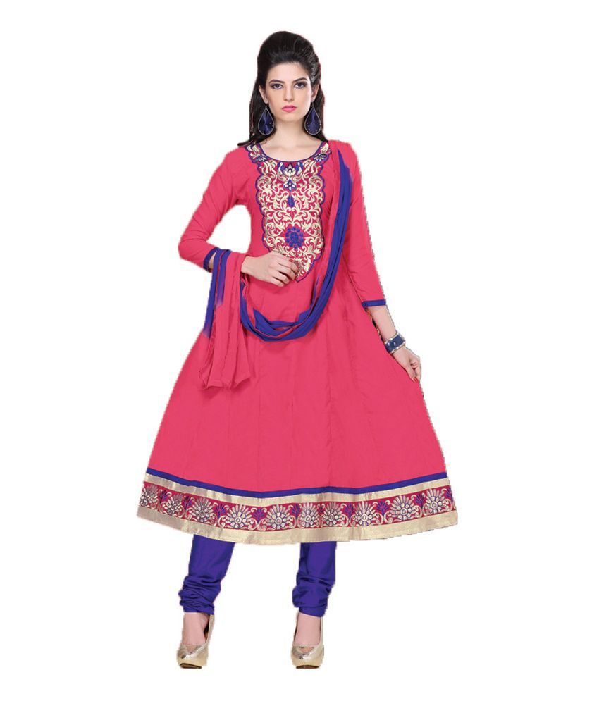 Indian Wear Online Multi Color Faux Georgette Unstitched Dress Material ...