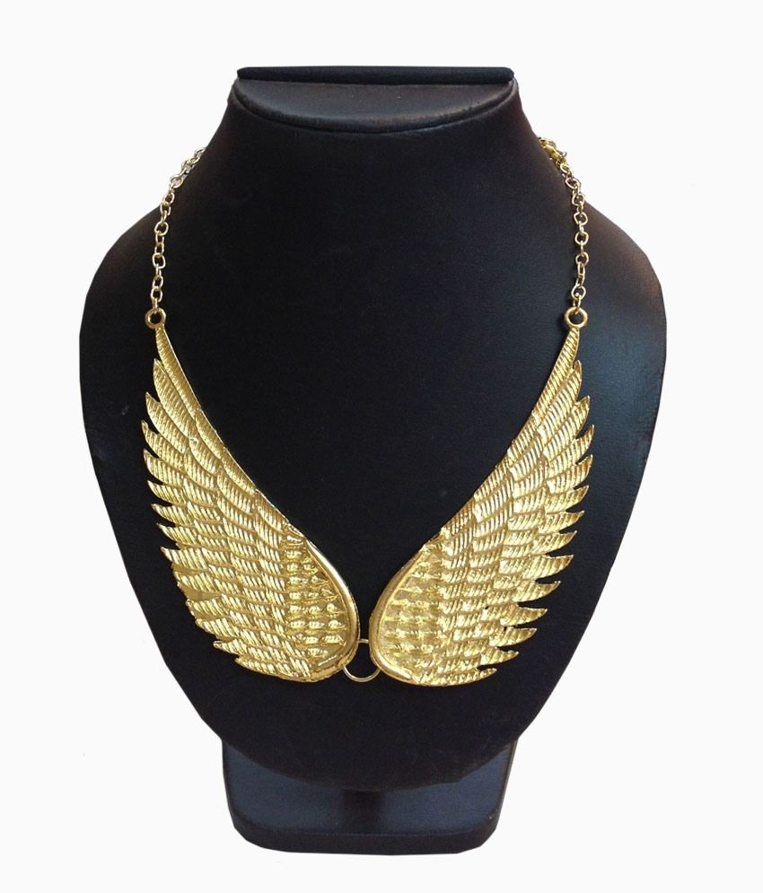 Zayna Golden Angel Wings Smart Indowestern Necklace Buy Zayna Golden