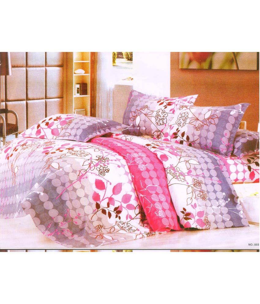 Christy's Multi Polyester Double Bed Sheet With 2 Pillow Covers Buy