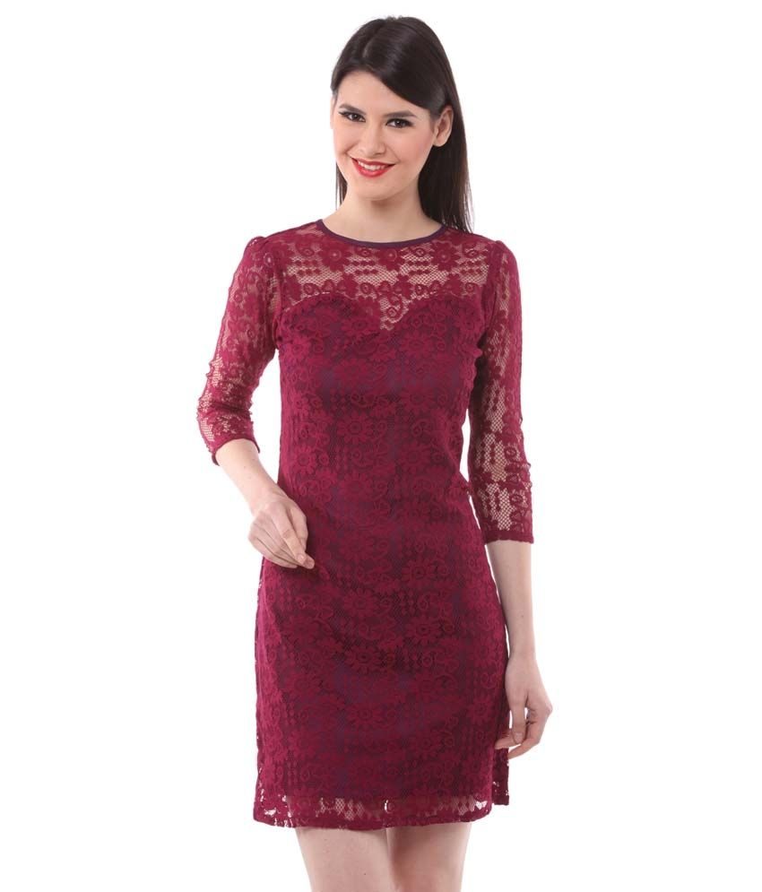 maroon colour dress online