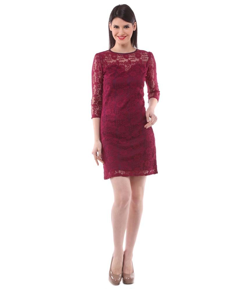 maroon colour dress online