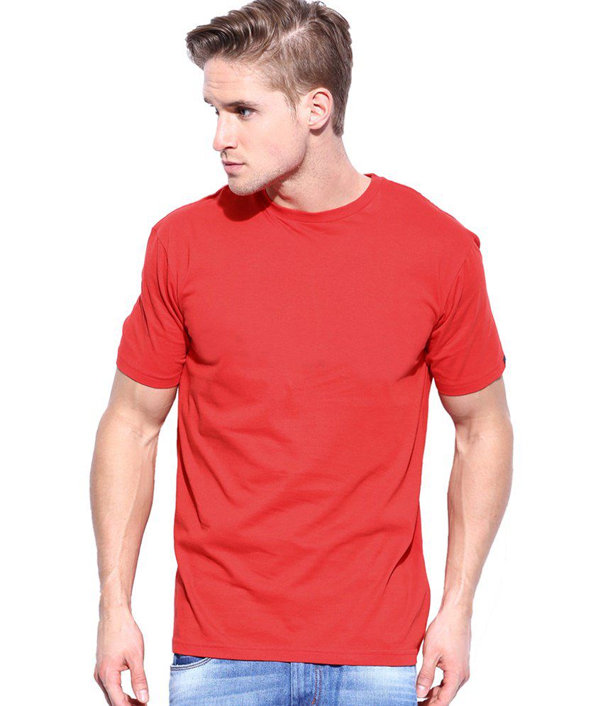 Redzo Red Cotton T-shirt - Buy Redzo Red Cotton T-shirt Online at Low ...
