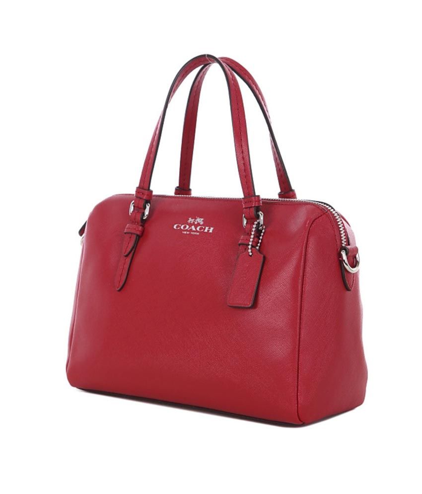 Coach Red Faux Leather Satchel Bag - Buy Coach Red Faux Leather Satchel Bag Online at Best ...