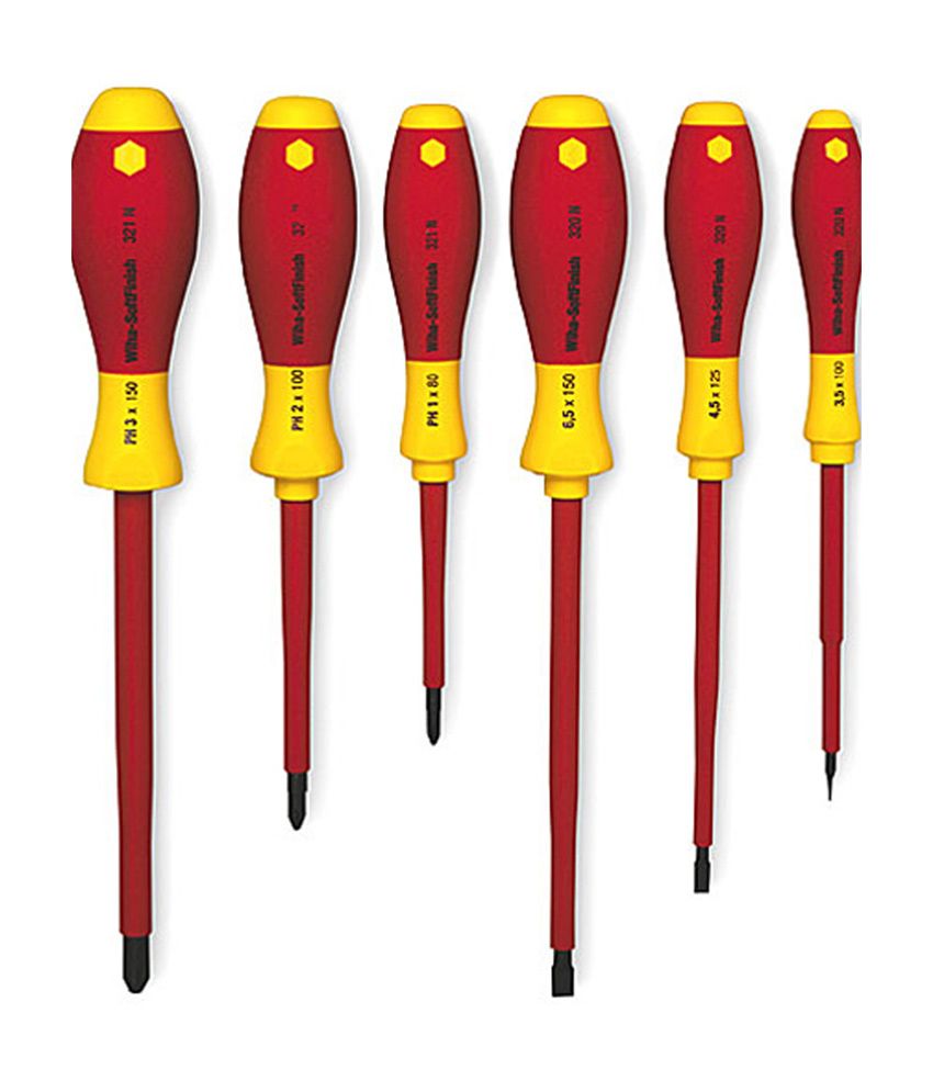 Wiha Soft Finish Electric Slotted Screwdriver Set Of 6 Pcs Buy Wiha Soft Finish Electric