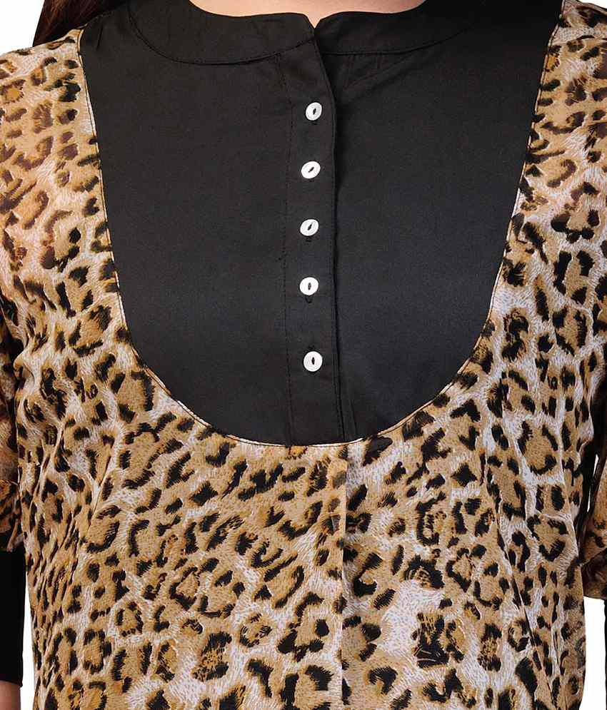Yepme Kate Brown & Black Animal Print Kurti - Buy Yepme Kate Brown & Black Animal  Print Kurti Online at Best Prices in India on Snapdeal