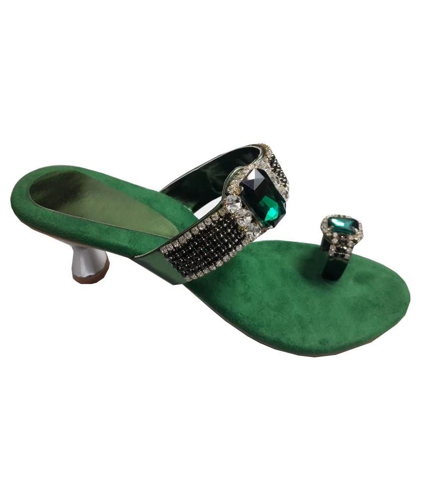 Babes World Green Heel Slip On Price in India Buy Babes World Green