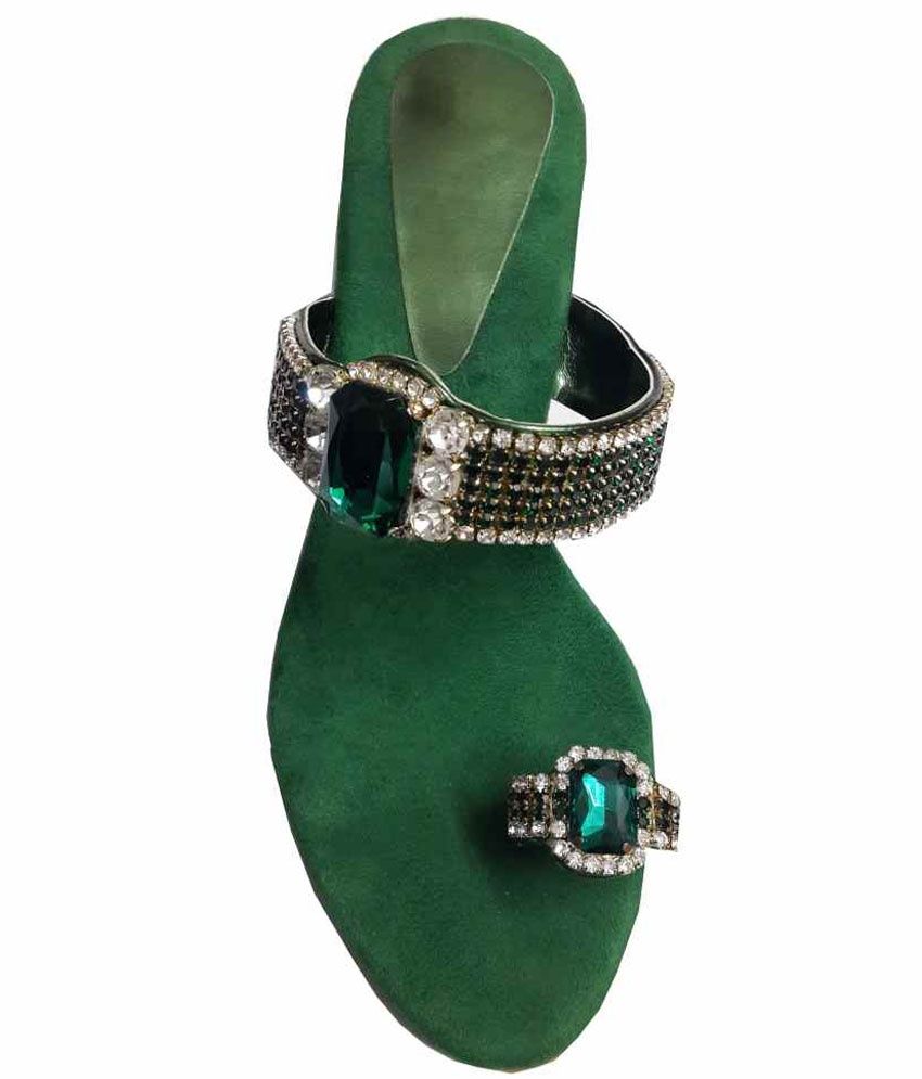 Babes World Green Heel Slip On Price in India Buy Babes World Green