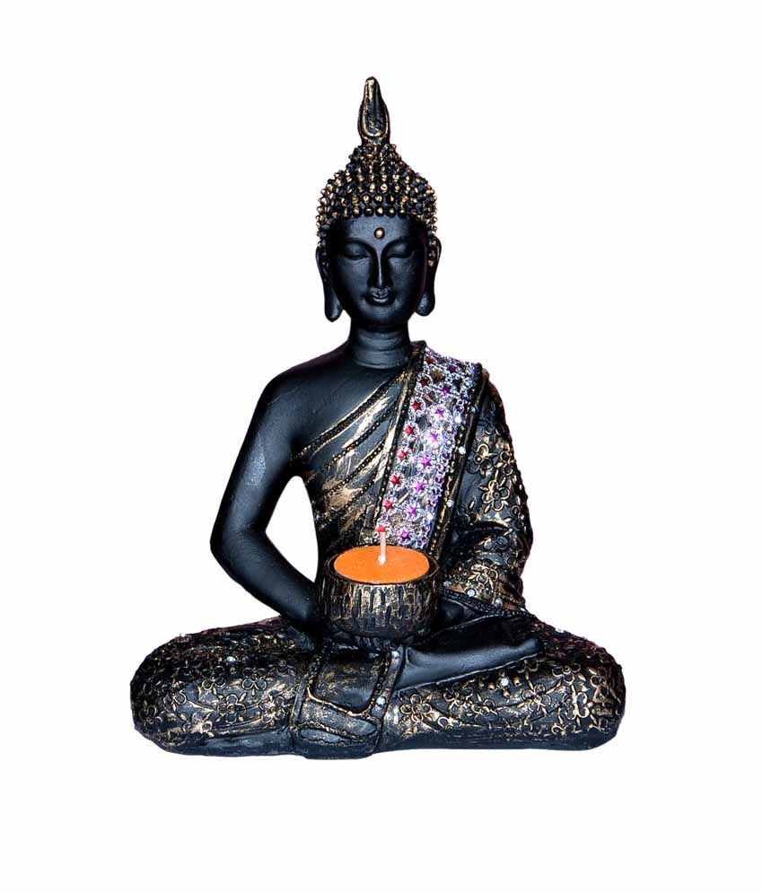     			Vaah Matte Meditating Buddha Showpiece With Candle