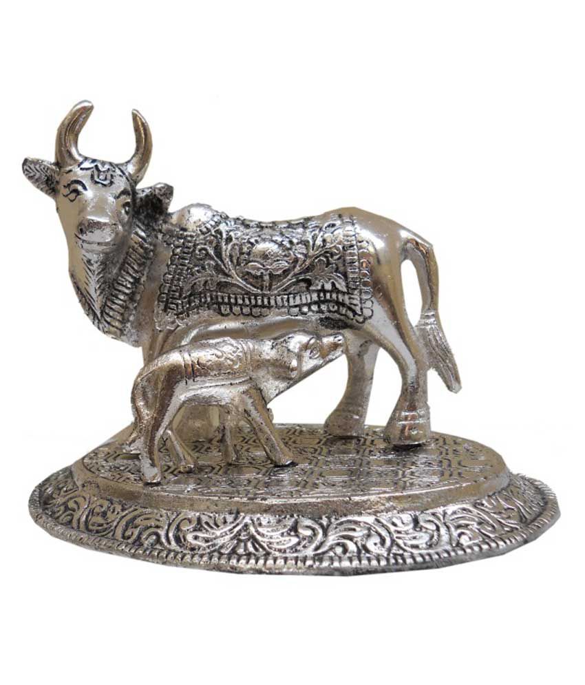 Jaipurcrafts Kamdhenu Cow And Calf Showpiece Figurine: Buy Jaipurcrafts ...