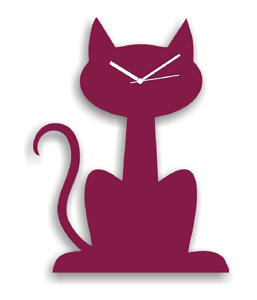 Blacksmith Lilac Meow Cat Wall Clock Buy Blacksmith Lilac Meow Cat Wall Clock at Best Price in