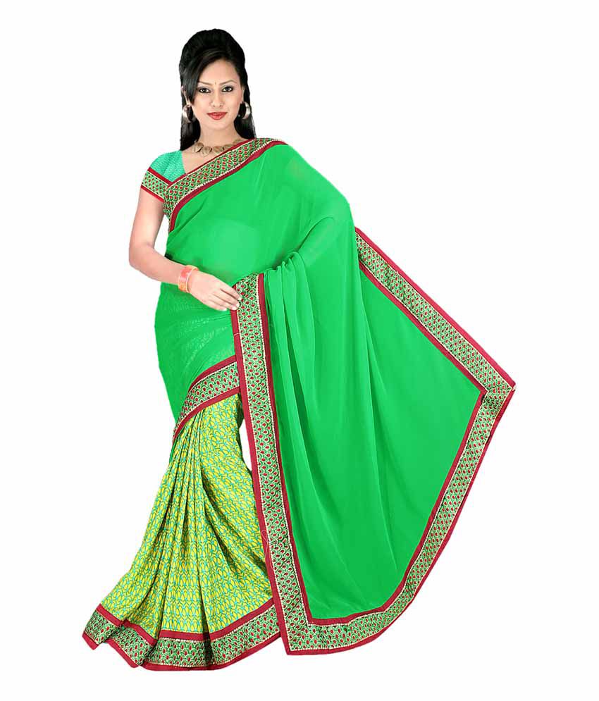 Anshika Lifestyle Multicoloured Georgette Saree - Buy Anshika Lifestyle ...
