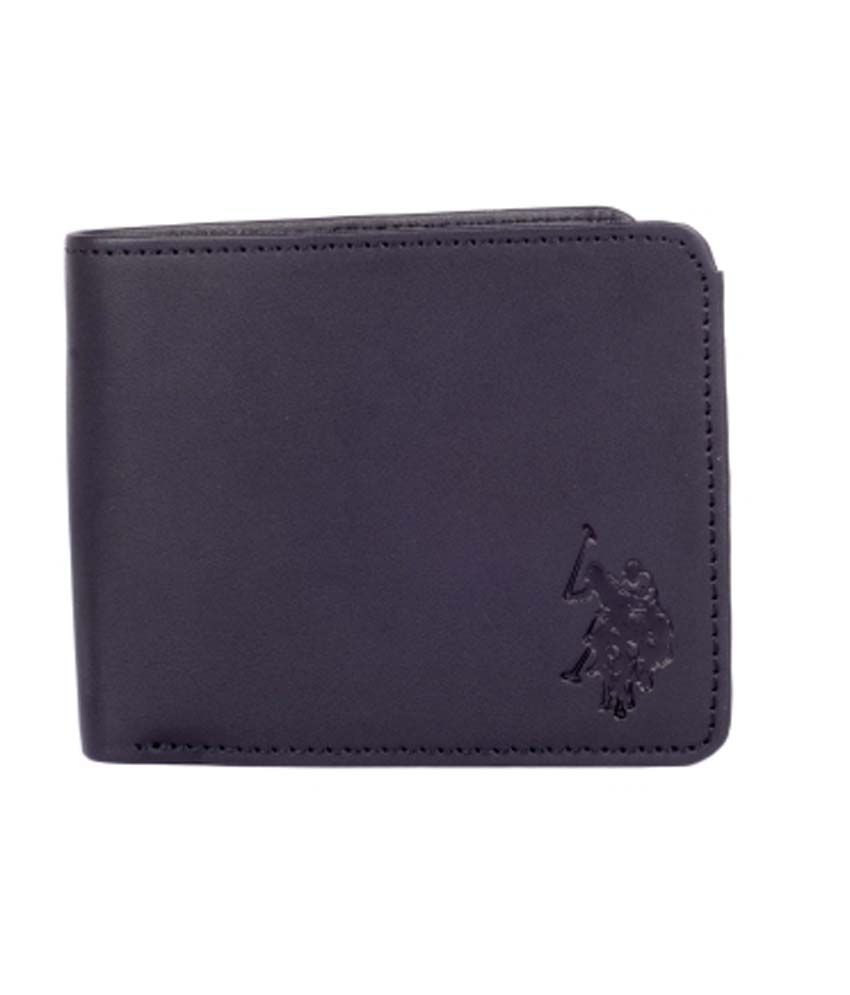 black leather polo wallet