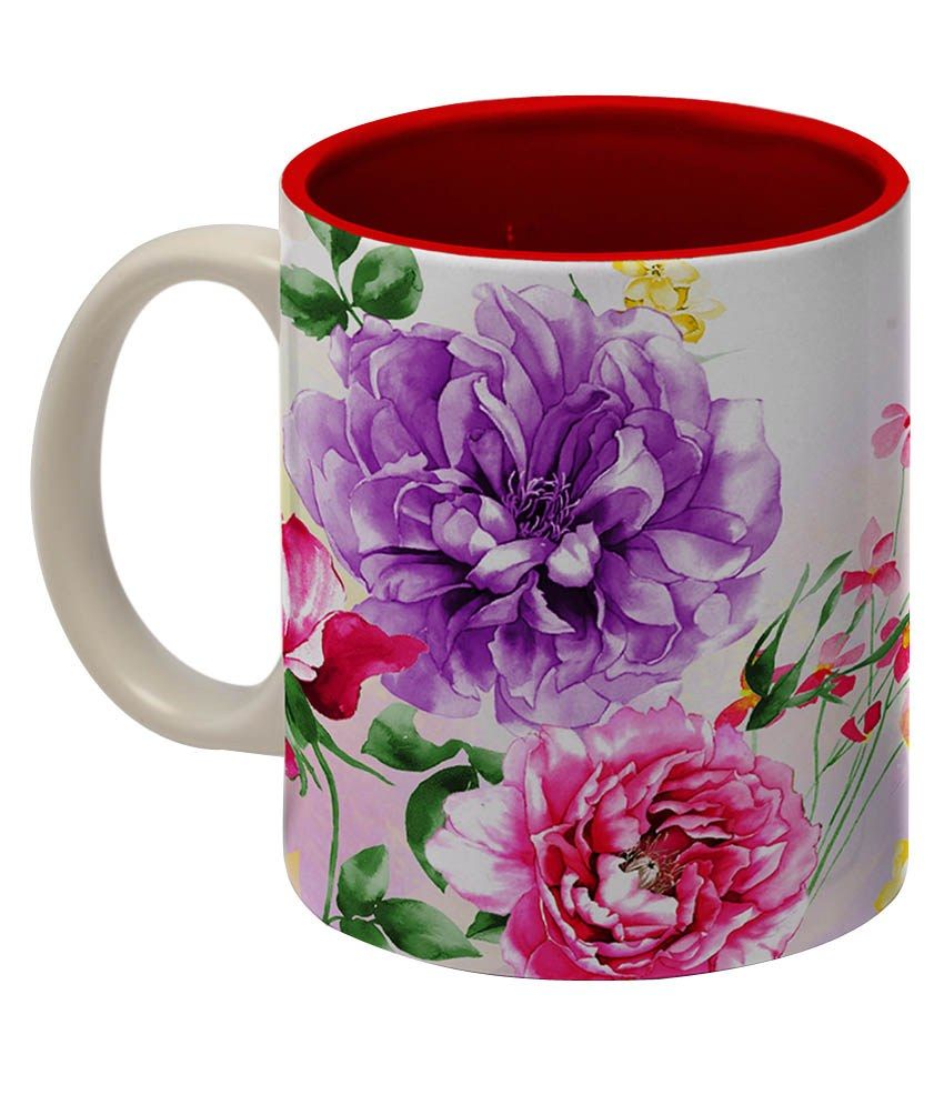 Tangerine Floral Design Mug: Buy Online at Best Price in India - Snapdeal