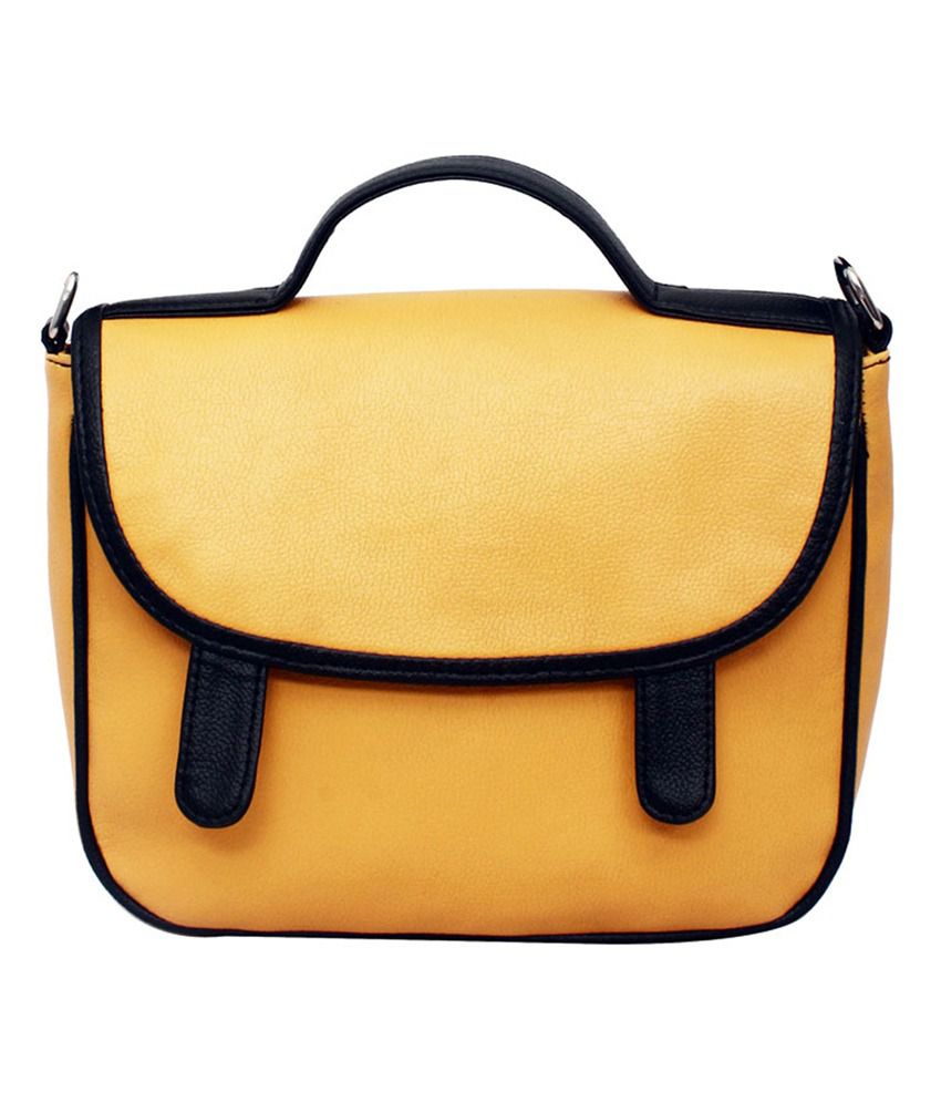 La Volsa Yellow P.u. Sunflap Sling Bags - Buy La Volsa Yellow P.u ...