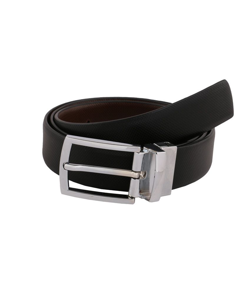 Vinson Massif Mistero Black Brown Reversible Sleek Leather Belt: Buy ...