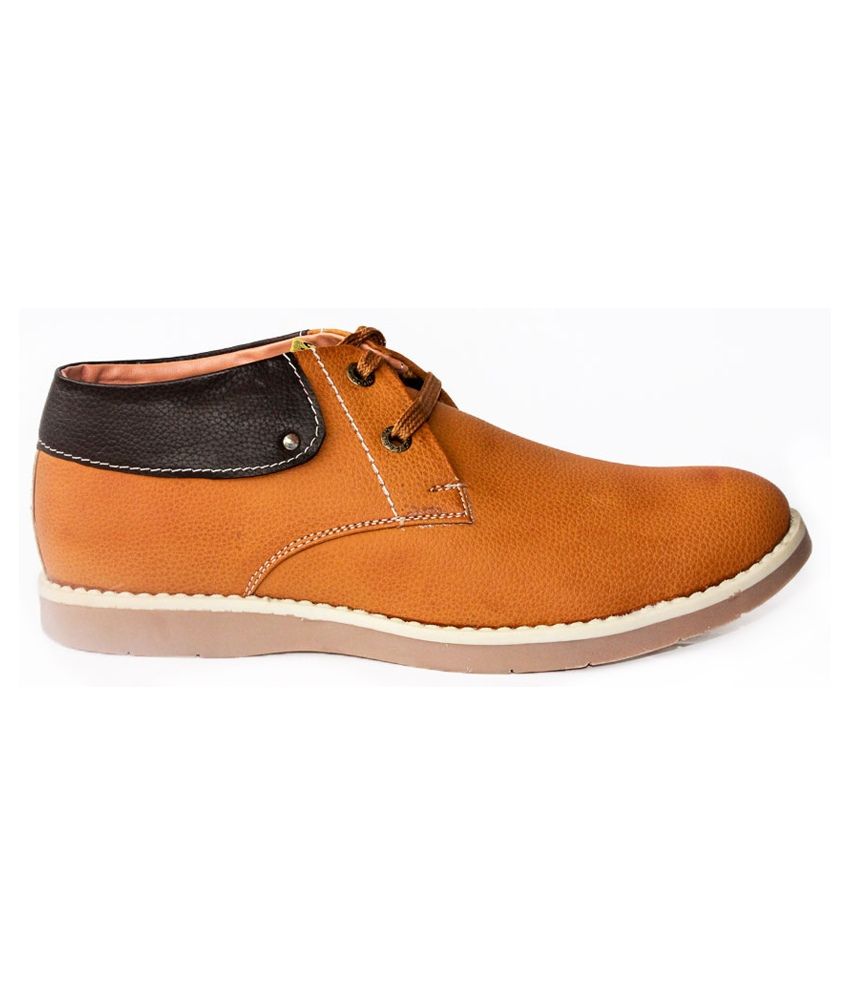 Promenade Feel Good Tan Synthetic Leather Lace Men Casual